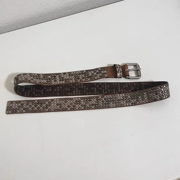Hollywood Trading Company HTC Studded Leather Belt Italy Unisex
